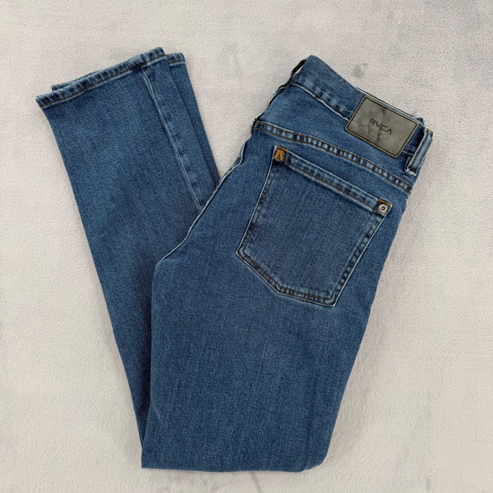 RVCA Daggers Denim Slim Fit Jeans Medium Wash Blue Women's Size 31‎
